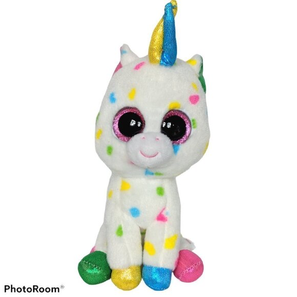 Ty Harmonie Unicorn VelveTy Beanie Boo Plush 8" - Picture 1 of 6